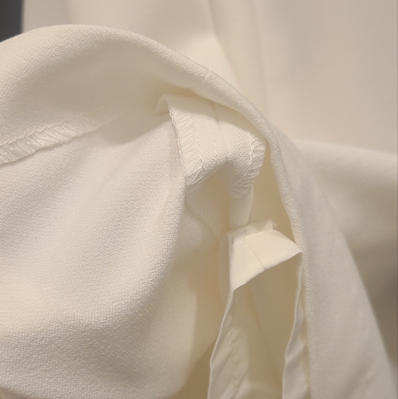 Adrianna Papell Solid Crepe Empire Ivory Dress - Picture 6 of 8